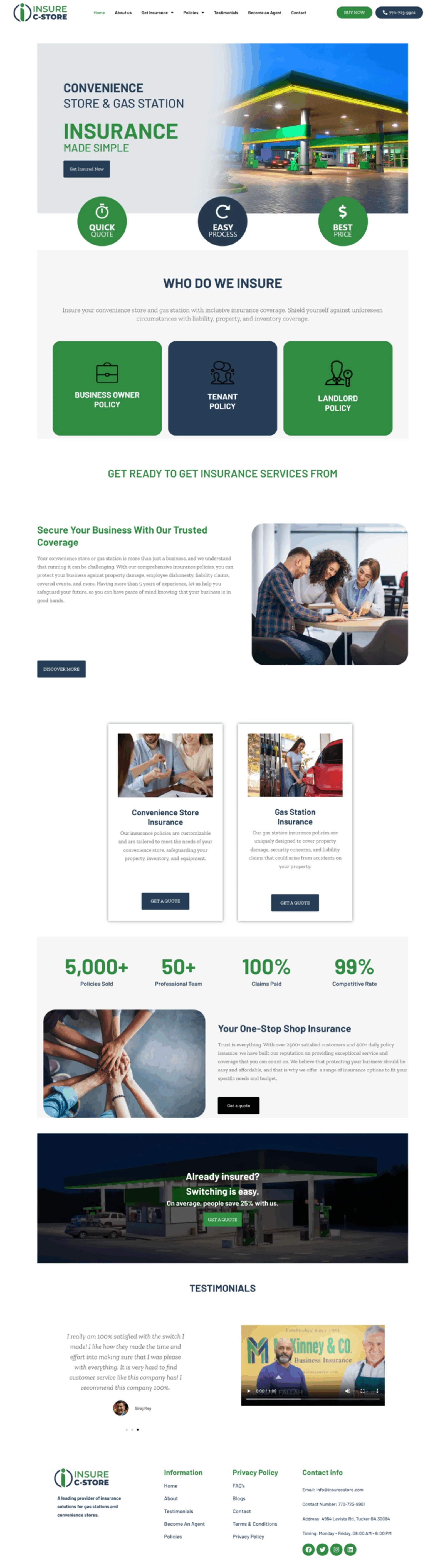 Insure C-Store — Insurance website work by Logo Grove